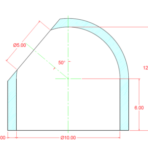 Dome ES Sleeve/Blind Riser 10x12x1 w/5” angled hole