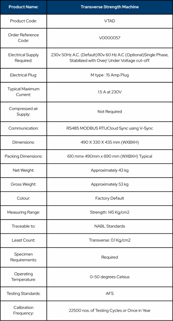 Transverse Strength Machine Information