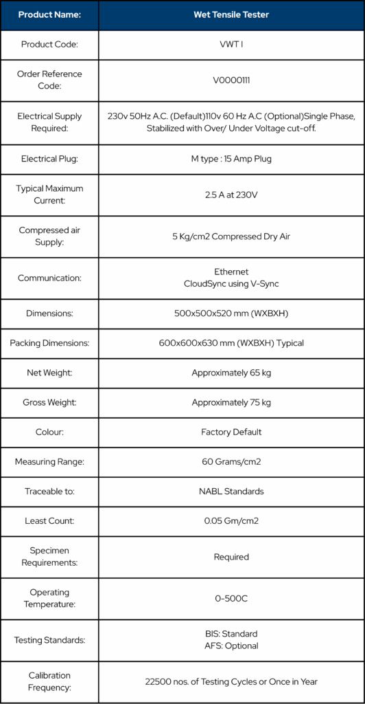 Wet Tensile Tester Information
